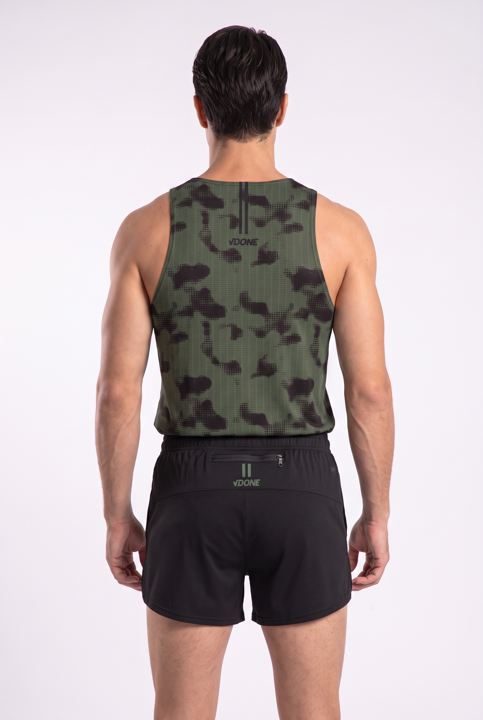 SET Uomo Camo Canotta Running + Short Stride