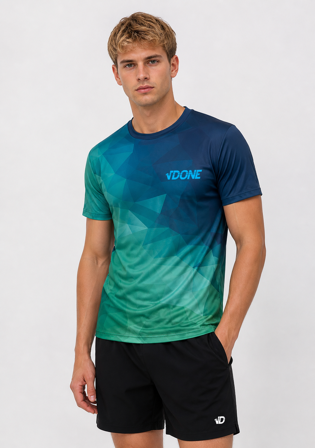 T-shirt Running Green Triangle