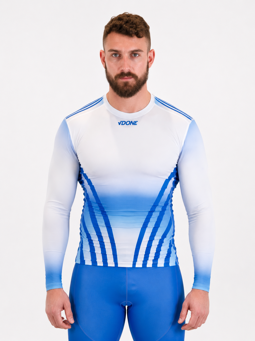 T-Shirt Manica Lunga Compressor Blu