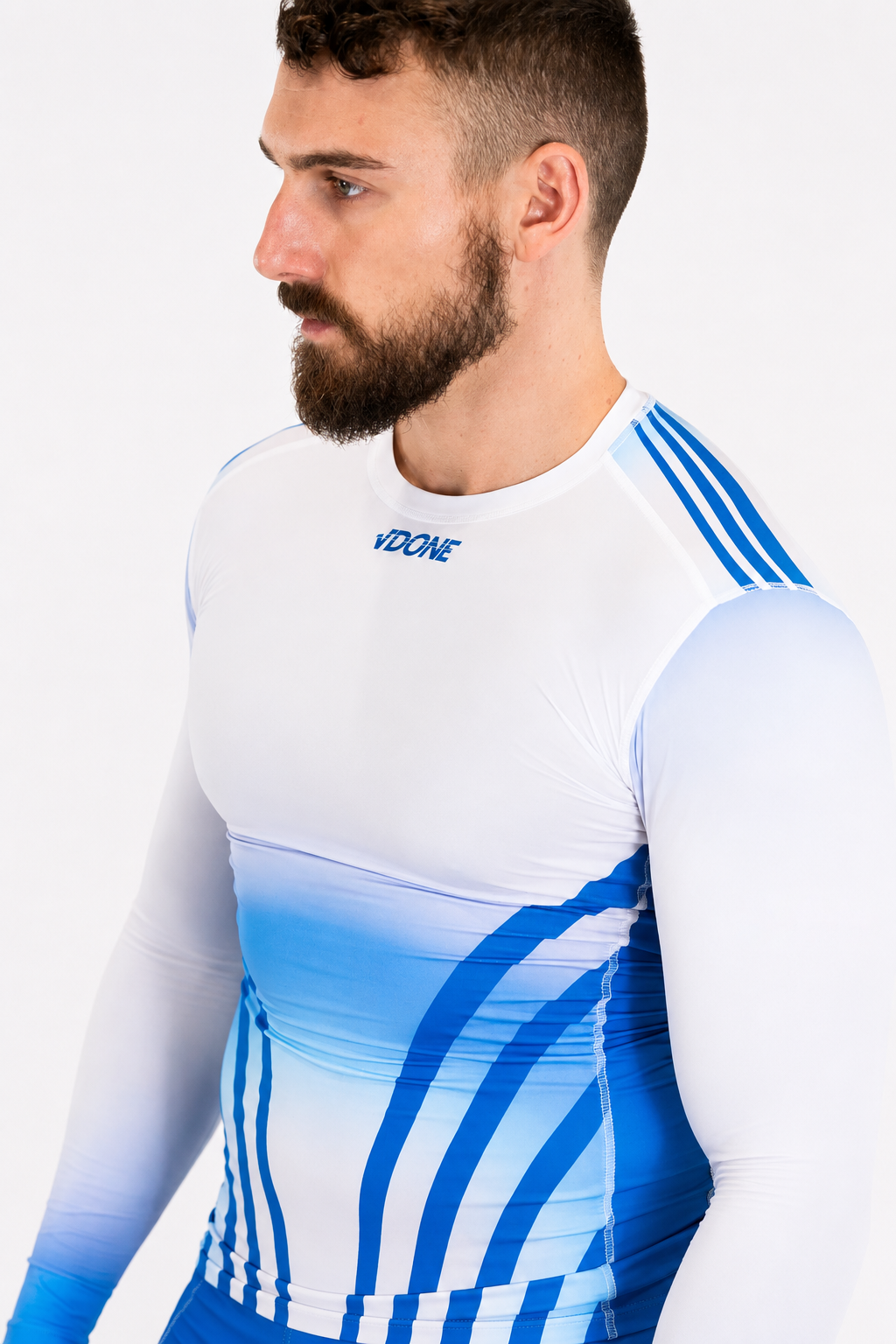 T-Shirt Manica Lunga Compressor Blu